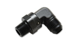 Vibrant -6AN to 1/4in NPT Male Swivel 90 Degree Adapter Fitting