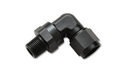 Vibrant -6AN to 1/8in NPT Female Swivel 90 Degree Adapter Fitting