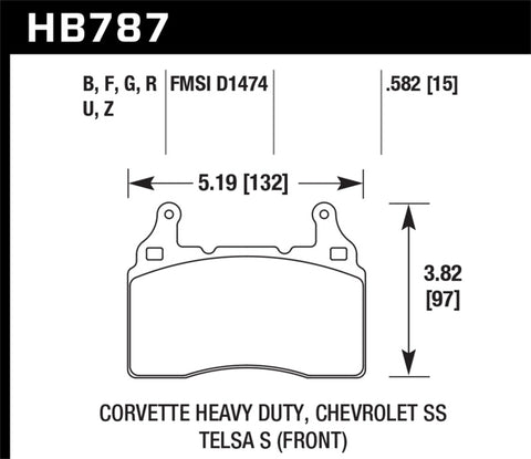 Hawk 15-17 Chevy Corvette Z06 / 10-15 Chevy Camaro 6.2L HPS Street Front Brake Pads