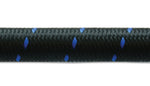 Vibrant -8 AN Two-Tone Black/Blue Nylon Braided Flex Hose (20 foot roll)