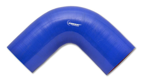 Vibrant 4 Ply Reinforced Silicone Elbow Connector - 2.75in I.D. - 90 deg. Elbow (BLUE)