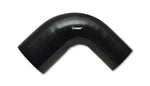 Vibrant 4 Ply Reinforced Silicone 90 degree Transition Elbow - 2.75in I.D. x 3in I.D. (BLACK)