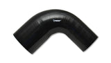 Vibrant 4 Ply Reinforced Silicone 90 degree Transition Elbow - 2.5in I.D. x 3in I.D. (BLACK)