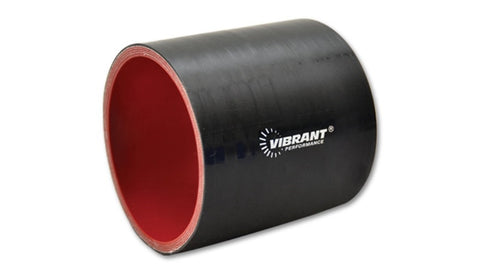 Vibrant 4 Ply Reinforced Silicone Straight Hose Coupling - 3.5in I.D. x 3in long (BLACK)