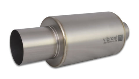 Vibrant Titanium Muffler w/Straight Cut Natural Tip 3in. Inlet / 3in. Outlet